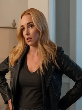 Ginny and Georgia S03 Brianne Howey Black Jacket Front