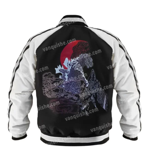 Godzilla King Of Monsters Satin Bomber Jacket Back