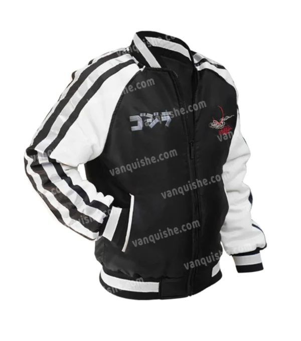 Godzilla King Of Monsters Satin Bomber Jacket Side Look