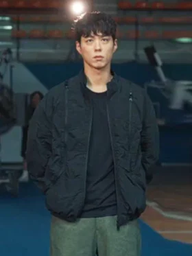 Good Boy S01 Park Bo-gum Black Bomber Jacket Side