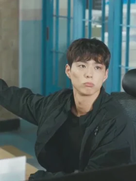 Good Boy S01 Park Bo-gum Black Bomber Jacket Front