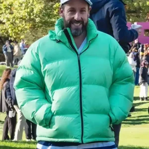 Happy Gilmore 2 Adam Sandler Green Puffer Jacket Side