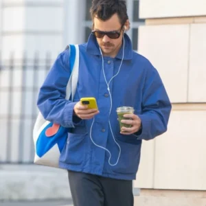 Harry Styles London 2025 Blue Cotton Jacket Back