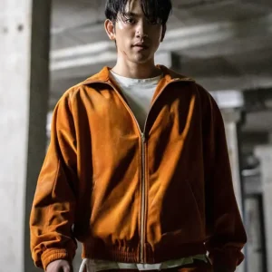 High Five Park Jin-young Brown Track Fleece Jacket