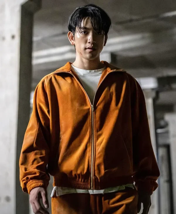 High Five Park Jin-young Brown Track Fleece Jacket