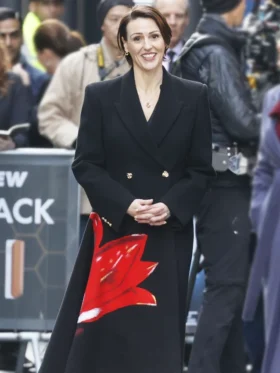 Hostage S01 Suranne Jones Black Trench Coat Side