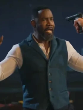 Hostile Takeover Michael Jai White Blue Wool Vest