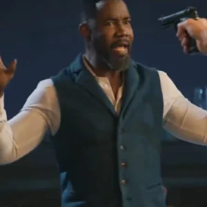 Hostile Takeover Michael Jai White Blue Wool Vest