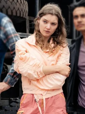 Ice Road Vengeance Grace O'Sullivan Pink Jacket Side