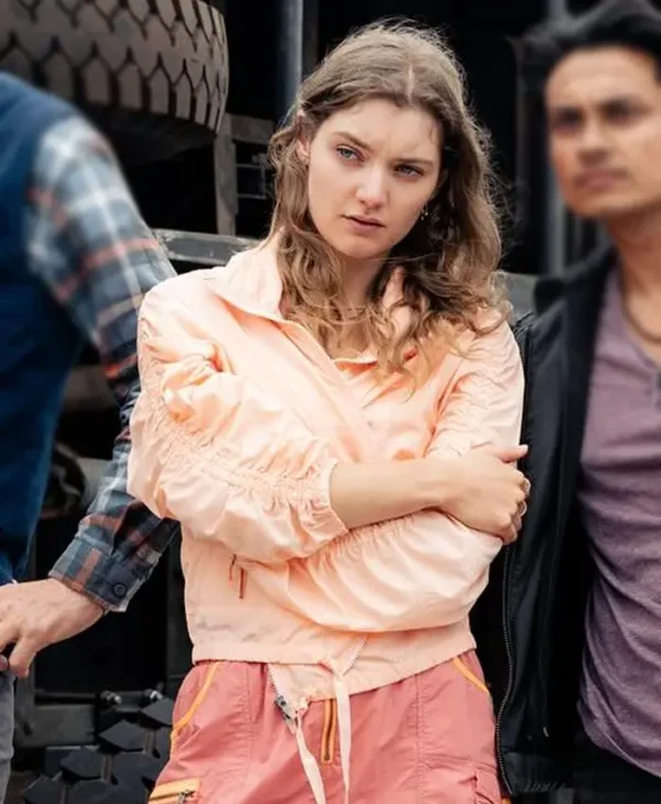 Ice Road Vengeance Grace O'Sullivan Pink Jacket Side