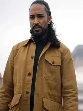 Ice Road Vengeance Mahesh Jadu Brown Cotton Jacket Side