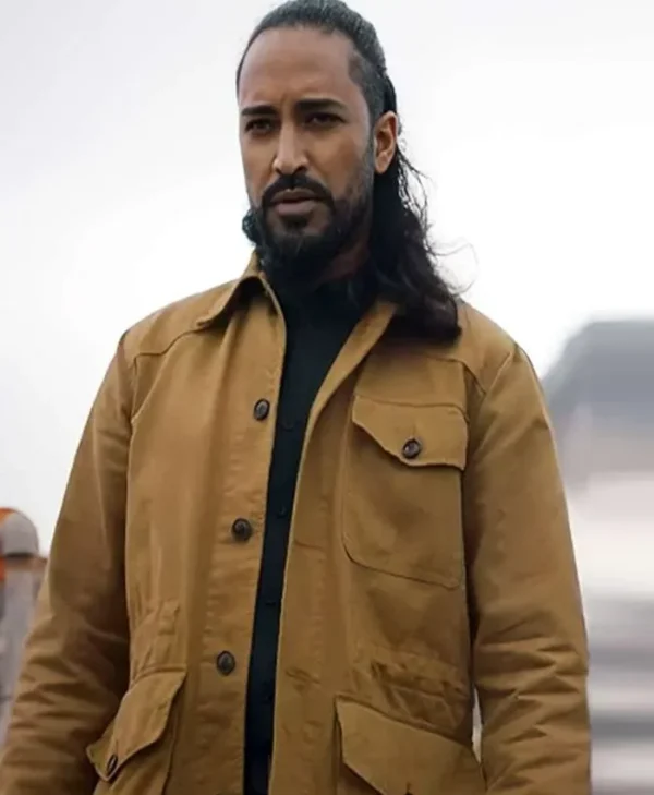Ice Road Vengeance Mahesh Jadu Brown Cotton Jacket Side