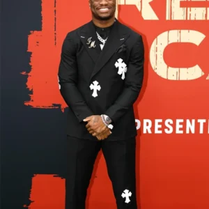 Jalen Milroe Chrome Hearts Red Carpet Black Suit