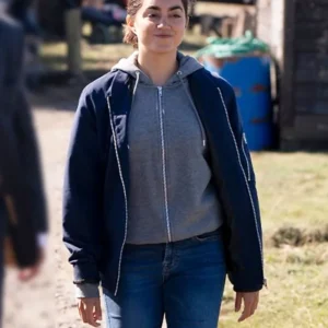 Lynley S01 Sofia Barclay Blue Bomber Jacket Side