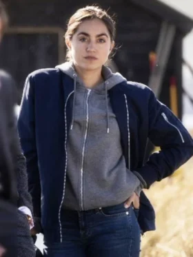 Lynley S01 Sofia Barclay Blue Bomber Jacket