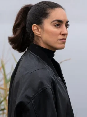 Lynley S01 Sofia Barclay Black Bomber Leather Jacket
