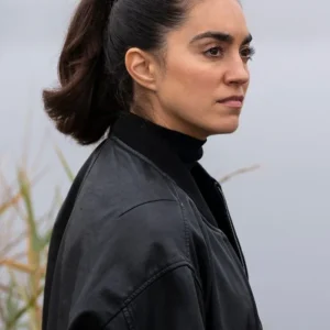 Lynley S01 Sofia Barclay Black Bomber Leather Jacket