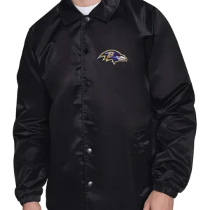 Men's Baltimore Ravens Printed Logo Black Jacket Back