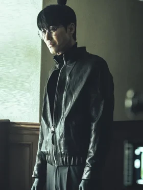 Mercy for None S01 Cha Seung-won Black Leather Jacket Side