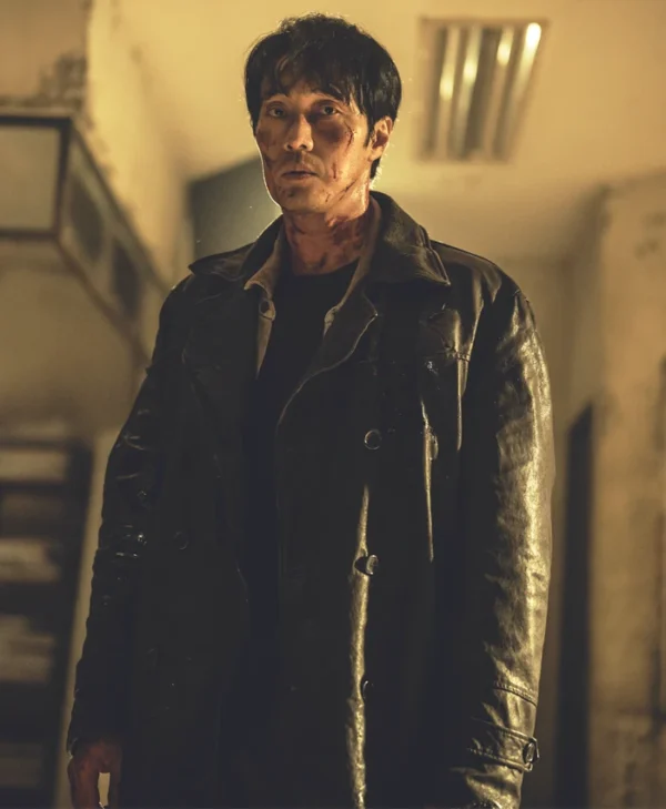 Mercy for None S01 So Ji-seob Black Leather Coat Side
