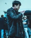 Mercy for None S01 So Ji-seob Black Leather Coat Back