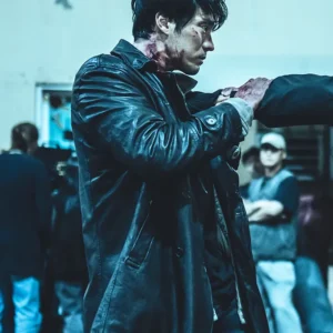 Mercy for None S01 So Ji-seob Black Leather Coat Back