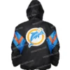 Miami Dolphins Black Pullover Starter Jacket Back