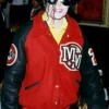 Michael Jackson Red And Black Wool With PU Leather Varsity Jacket