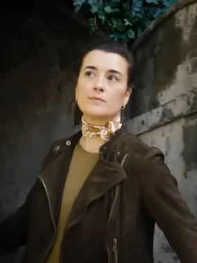 NCIS Tony and Ziva S01 Cote de Pablo Suede Jacket Side