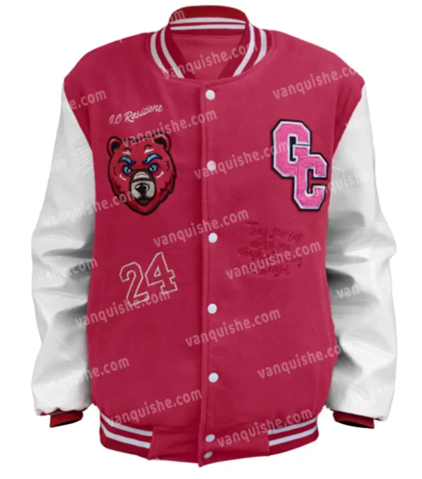 Nicki Minaj Pink Letterman Wool Jacket
