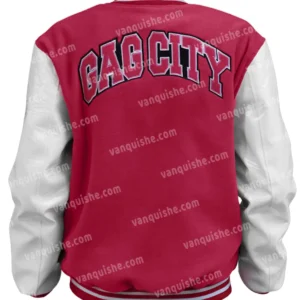 Nicki Minaj Pink Letterman Wool Jacket Back