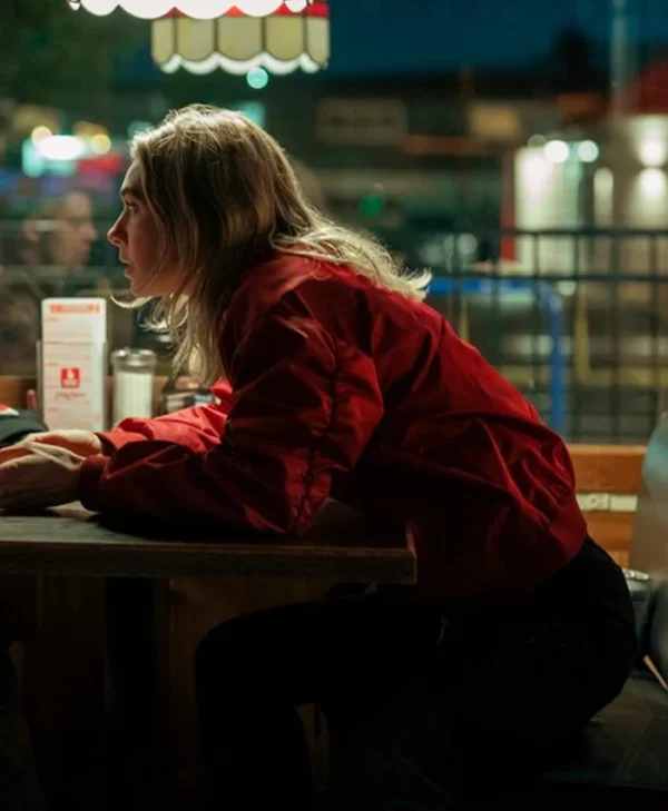 Night Always Comes Vanessa Kirby Red Bomber Jacket