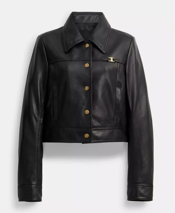 Nine Perfect Strangers S02 Nicole Kidman Black Leather Jacket