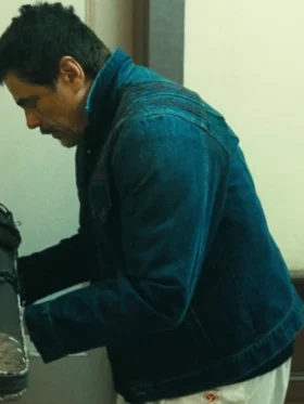 One Battle After Another Benicio Del Toro Denim Jacket