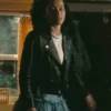 One Battle After Another Chase Infiniti Black Leather Jacket