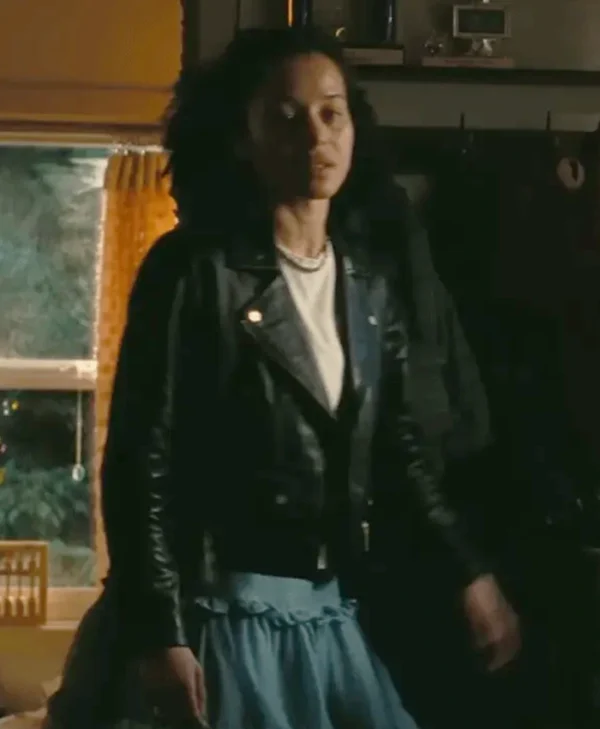 One Battle After Another Chase Infiniti Black Leather Jacket