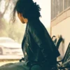 One Battle After Another Chase Infiniti Black Leather Jacket Back