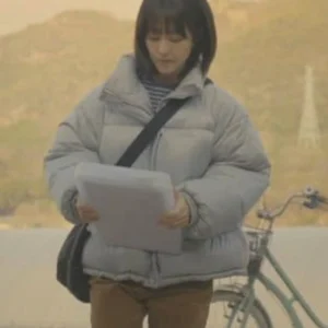 Our Unwritten Seoul S01 Park Bo-young Grey Puffer Jacket Front