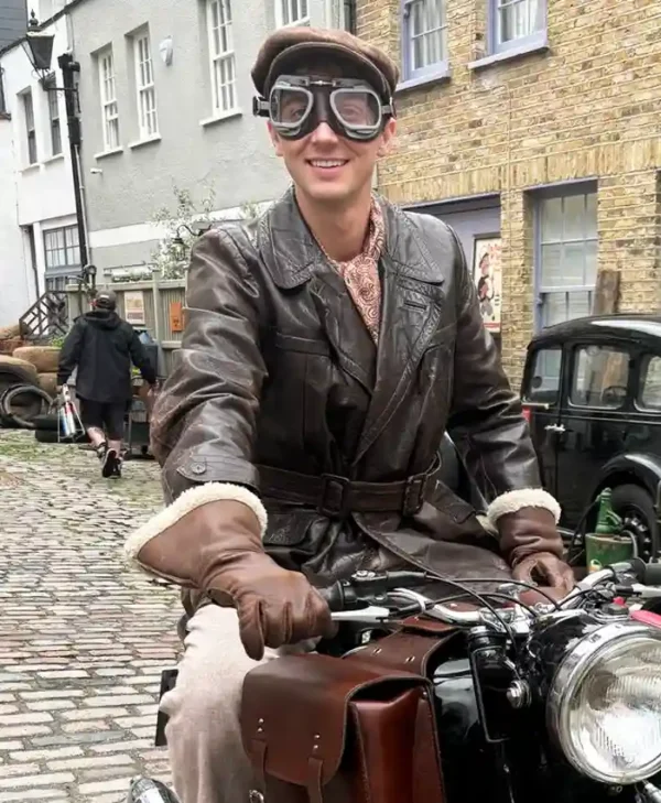 Outrageous S01 Calam Lynch Brown Leather Coat Side