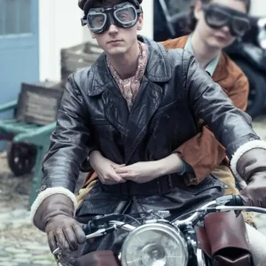 Outrageous S01 Calam Lynch Brown Leather Coat