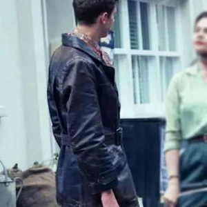 Outrageous S01 Calam Lynch Brown Leather Coat Front
