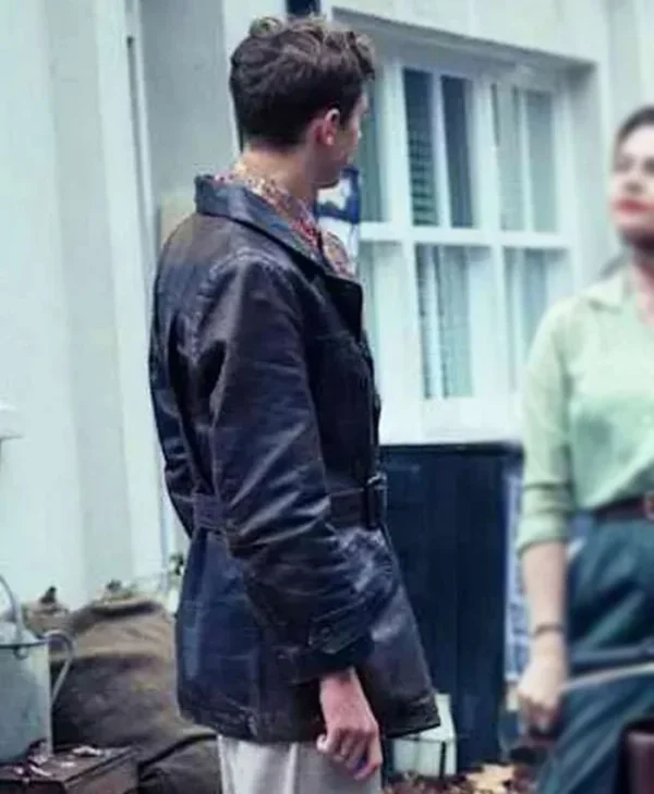 Outrageous S01 Calam Lynch Brown Leather Coat Front