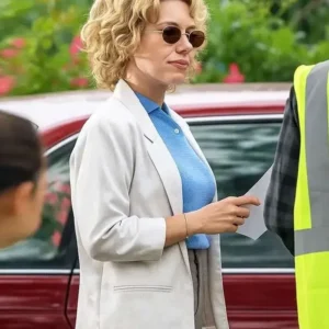 Paper Tiger Scarlett Johansson White Suiting Blazer