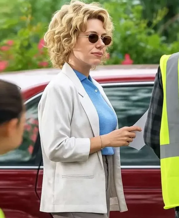 Paper Tiger Scarlett Johansson White Suiting Blazer
