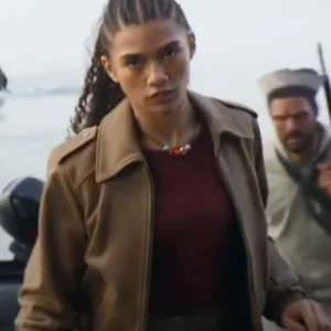 Percy Jackson and the Olympians S02 Dior Goodjohn Brown Leather Jacket