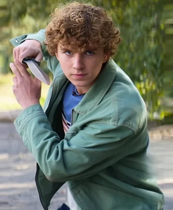 Percy Jackson and the Olympians S02 Walker Scobell Green Jacket Back