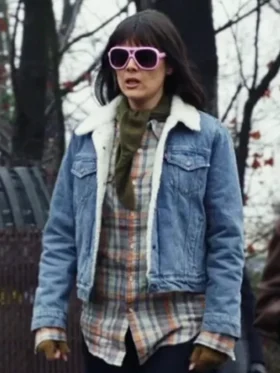 Poker Face S02 Patti Harrison Blue Shearling Denim Jacket