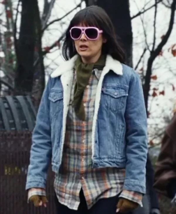 Poker Face S02 Patti Harrison Blue Shearling Denim Jacket
