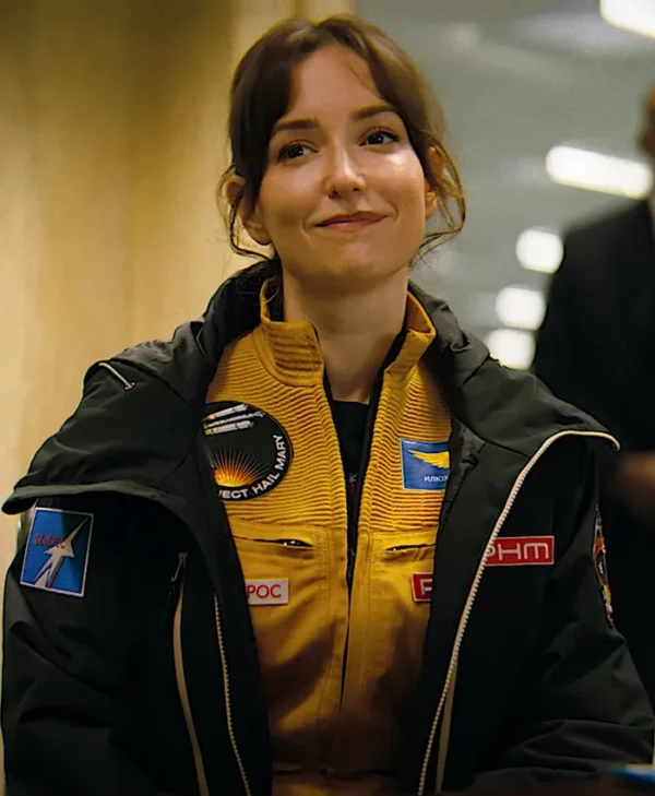 Project Hail Mary Milana Vayntrub Black Jacket Side