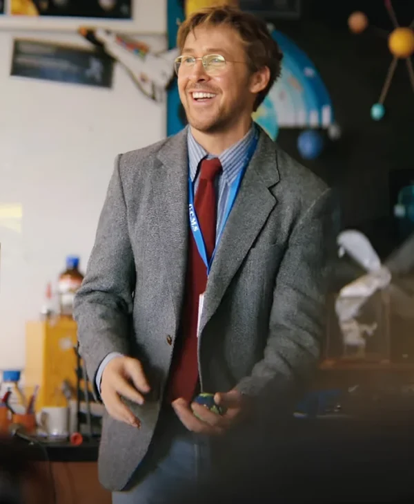 Project Hail Mary Ryan Gosling Grey Blazer Side